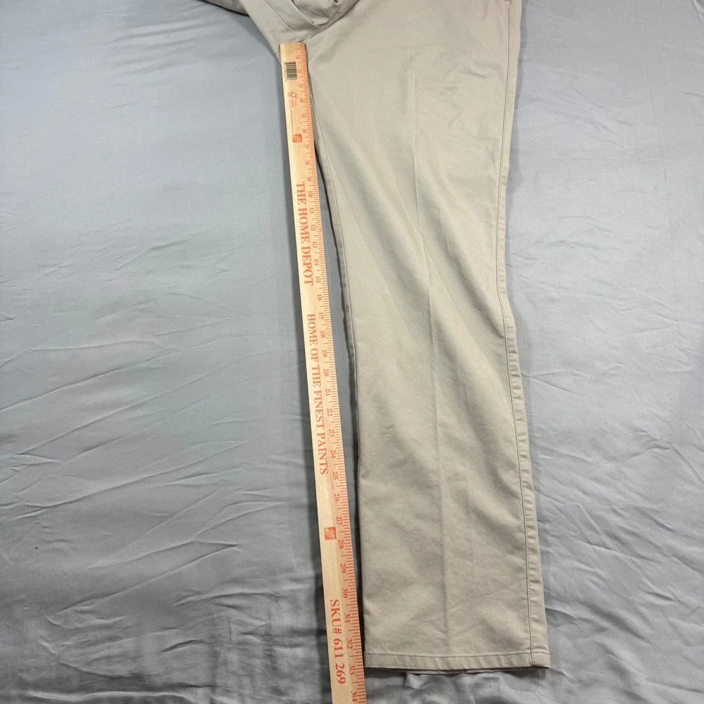 Peter Millar Crown Comfort Chino Pant Mens 38x33 Khaki Tan Flat Front Preppy